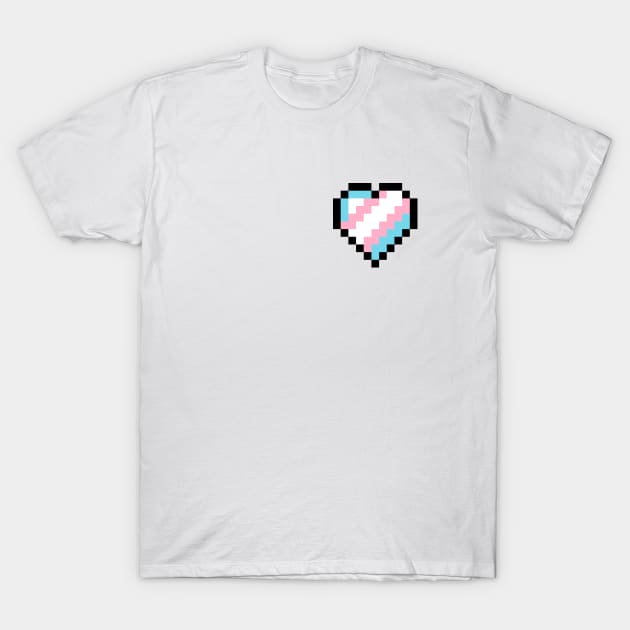 Transgender Pride Pixel Heart T-Shirt by mockingjaeart